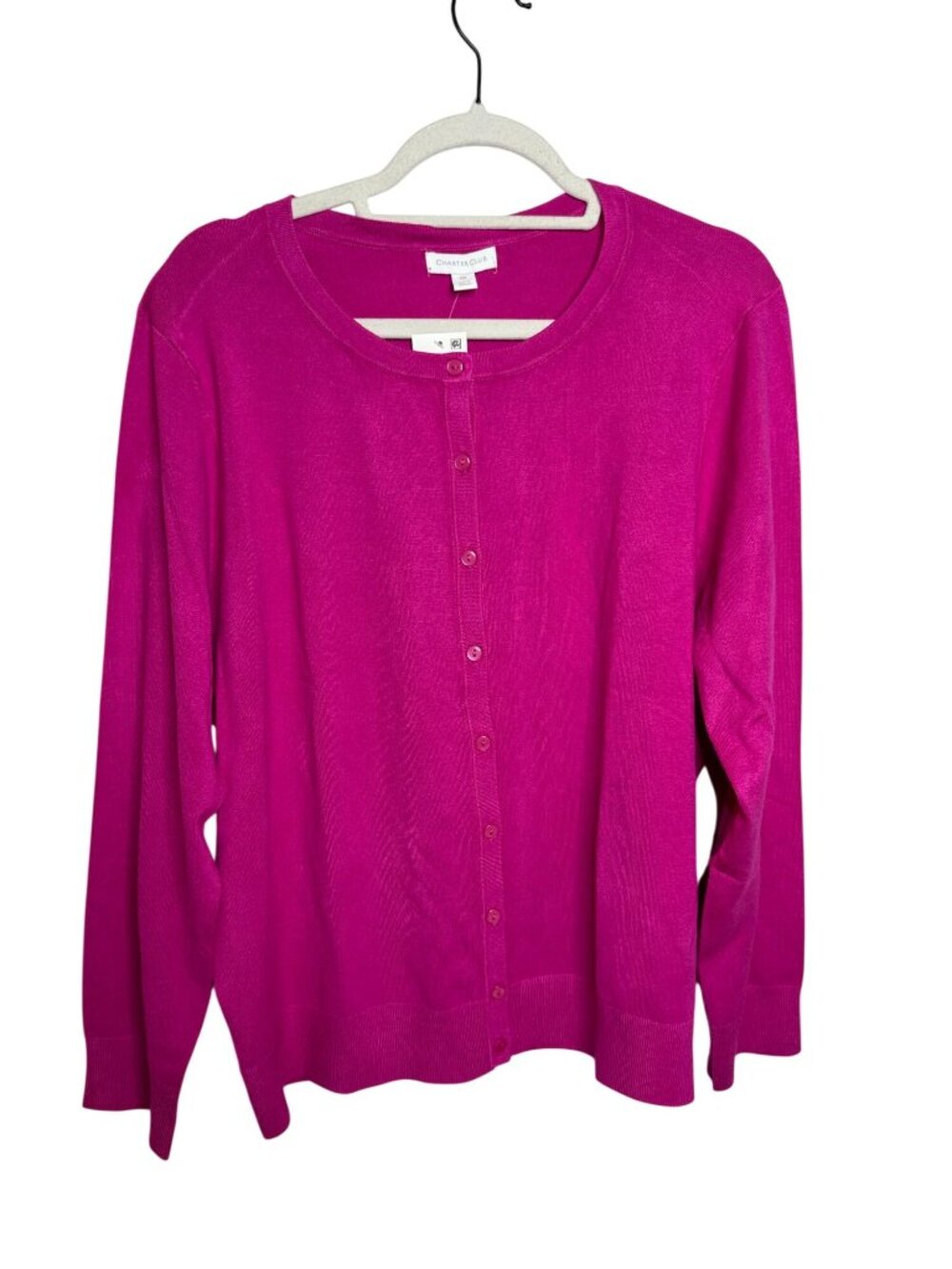 Charter Club XXL Fuchsia Pink Button Front Cardigan Sweater